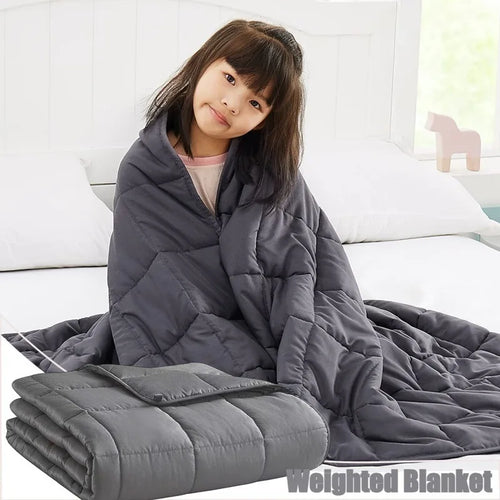 2025 New Weighted Blanket Decompression Sleep Aid Pressure Weighted Quilt Sleeping Blanket Heavy Blanket Dark Grey Muti Sizes
